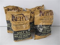 (4) "As Is" Kettle Brand Krinkle Cut Chips, Salt &