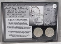1947-P&D Walking Liberty Half Dollars.