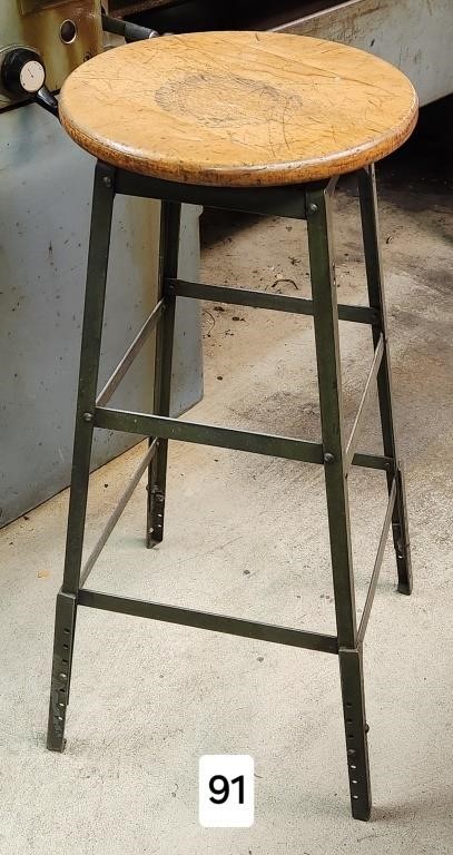 Vintage Industrial Swivel Shop Stool