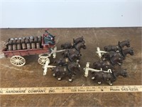Cast Iron Horses, Beer Wagon, and Beer Crates