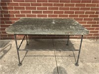 slate top iron base coffe table