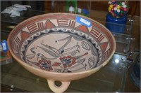 Native American Footed Painted Terra Cotta Bowl