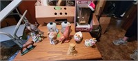 Santa Outhouse, assorted animal figurines