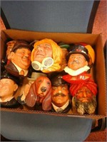 Box lot 1980's ceramic decorative heads