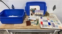Large lot of US stamps in tub