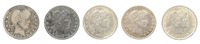 1897-1909 US BARBER 25C SILVER COINS