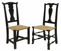 (2) AMERICAN COUNTRY CHIPPENDALE PAINTED CHAIRS