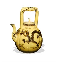 Chinese Yellow Dragon Teapot, 19th Century