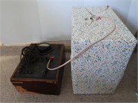Antique Voltage Meter & Reel of Phone Cord