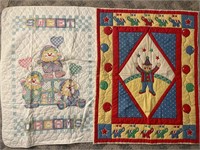 Homemade baby quilts - 1 is cross stitched