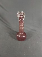 Vtg Purple Hand Blown Glass Vase