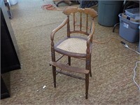 Oak antique cane seat youth chair