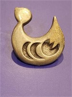 Vintage Pewter Duck Lapel Pin By R. Tennesmed