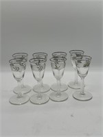 Set of 8Vintage Libby Rock Sharpe Silver Frosted++