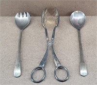 3pc Silver Plated Salad Serving Set