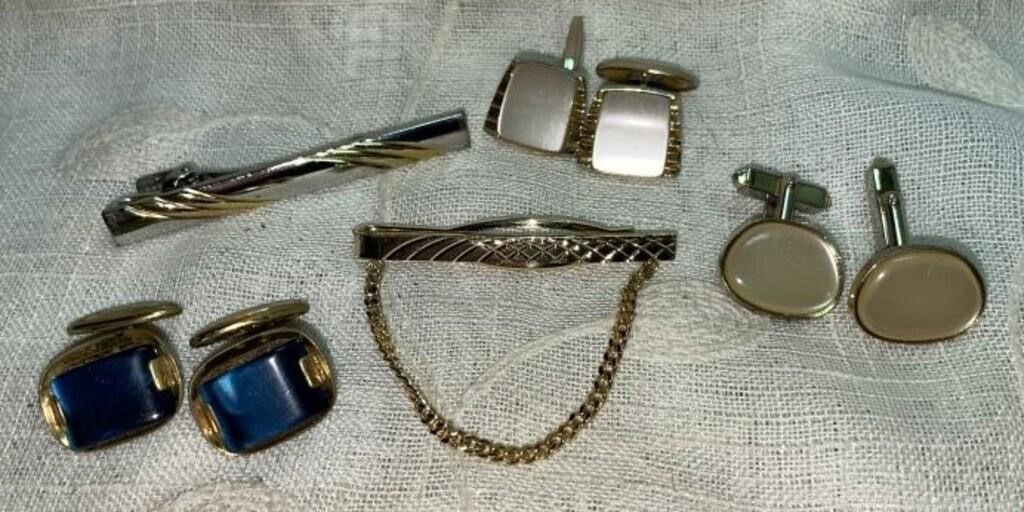 Misc Men's Cuff Links & Tie Bars, 1960-70's