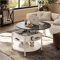 Fabato Round Lift Top Coffee Table With Storage