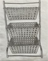 Plastic Storage Basket 3-Tier Stand