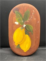 Mid century hand painted lemons on board k