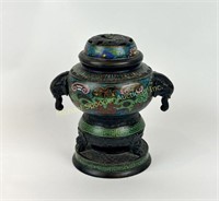 CHINESE CHAMPLEVE INCENSE BURNER