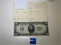 1934 $20 US Banknote Federal Reserve Note
