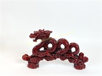 CHINESE RED DRAGON FIGURINE