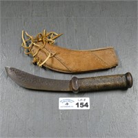 Unusual Ruf-N-Tuf Knife & Leather Sheath