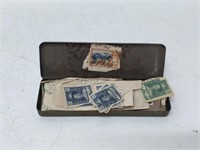 Silver Jubilee 1910-1935 pencil box full of stamps