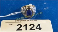 Solid sterling lapis size 9 ring