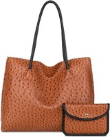 Montana West Ostrich Brown Women's Shoulder Bag