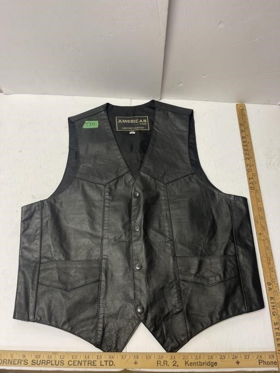 American top Leather vest size 48