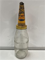 GOLDEN FLEECE Tin Oil Bottle Pourer On 1 Quart