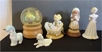 Musical Snow globe & assorted figurines