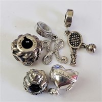 $260 Silver Pack Of 5 Pandora Style Beads