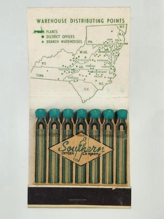 SOUTHERN OXYGEN CO. FEATURE MATCHBOOK