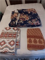 3 vintage bedspreads, blankets.