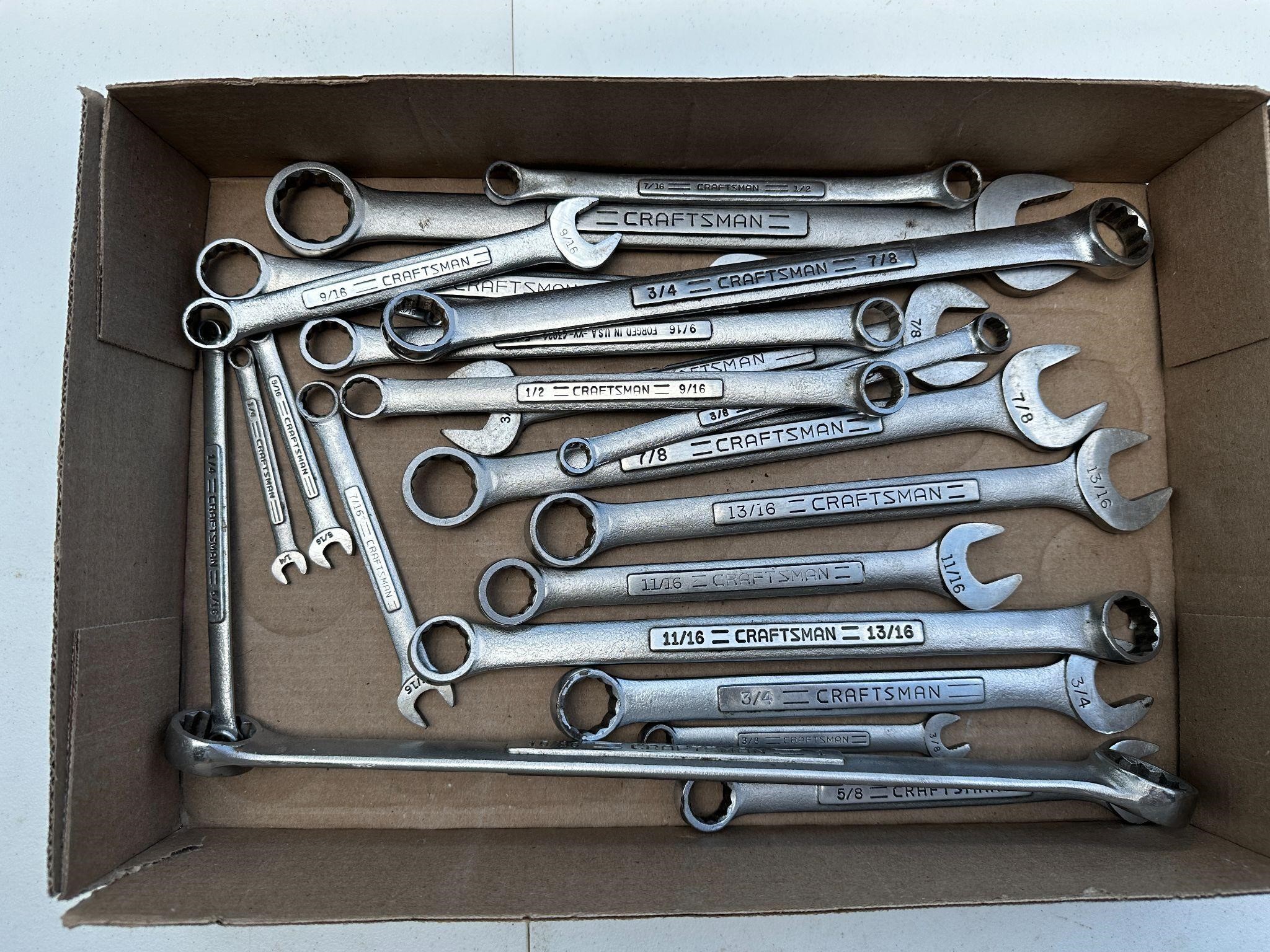 Large Craftsman Wrench Lot Open & Closed Box End