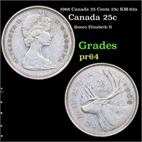 Proof 1968 Canada 25 Cents 25c KM-62a Grades Choic
