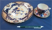 Gaudy Welsh Plate, Cup & Saucer