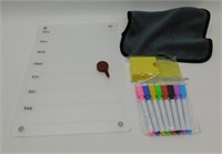 Dry Erase Clear Weekly Schedule w/ Markers &