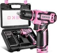 12V Power Drill Set with Pink Electric Drill