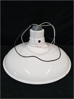 White Metal Hanging Light Fixture, Wired, 16"