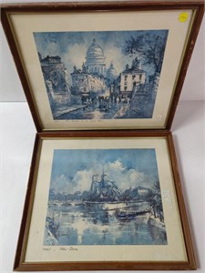 2 Old Framed Pictures of Paris
