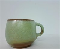 Vtg Frankoma Pottery Sage & Brown Mug 3" Tall