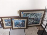 5 Piece Lot: 3 Art, Shoe Rack, Butler Stand