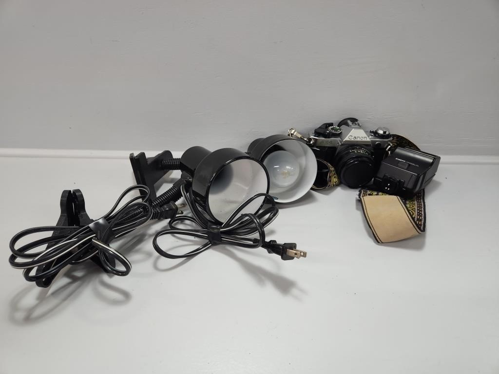 Canon AE-1 Camera, Desk Lights