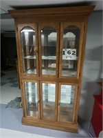 Lighted Oak Cuno Cabinet 80" X 40" X 12"