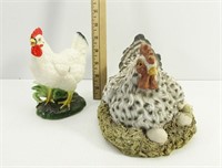Ceramic & Wooden Roosters
