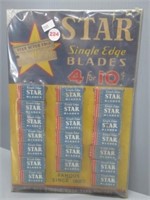 Vintage sealed Star single edge blades, NOS. Card