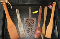 Lot of Kitchen Ware and Iron Rest